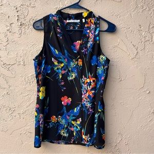 Violet and Claire - beautiful blouse! Black with colorful print/pattern, size M.